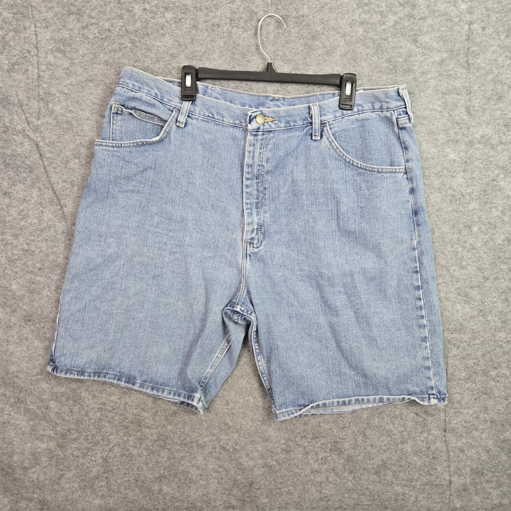 Wrangler Shorts Mens Size 40 Denim Blue Relaxed Fit 5 Pocket Inseam 9"